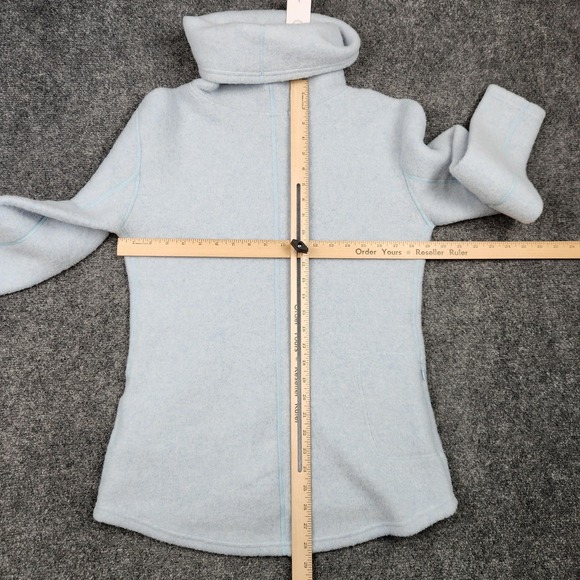 Smartwool Hudson Trail Fleece Pullover Womens Small Wool Blue Cowl‎ Funnel Neck - Picture 6 of 9